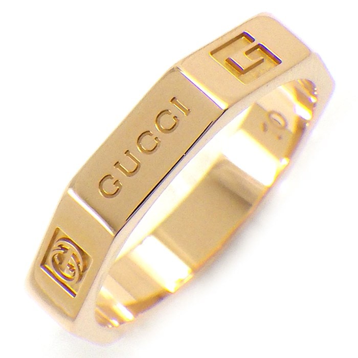  グッチ GUCCI リング オクタゴナル GG ロゴ アイコン K18PG 9.5号 / #10 【中古】