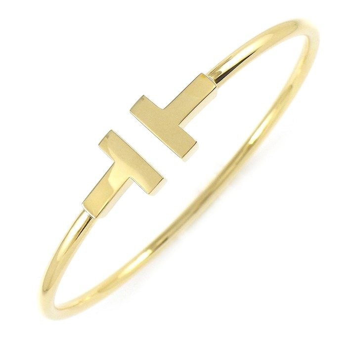 ティファニー Tiffany & Co. バングル T ワイヤー ミディアム 60010761 K18YG /#S 【中古】