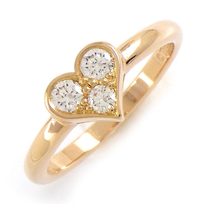 ティファニー Tiffany & Co. リング センチメンタル ハート 3ポイント ダイヤモンド K18PG 8.5号 【中古】