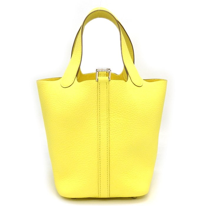 エルメス HERMES ハンドバッグ ピコタン ロック PM W刻印 2024年 リモンチェッロ トリヨンクレマンス シルバー金具 【中古】