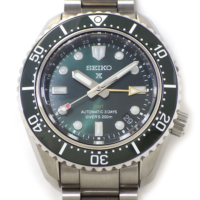 セイコー SEIKO 腕時計 プロスペックス ダイバースキューバ SBEJ009/6R54-00D0 サンレイ グリーン文字盤 デイト 逆回転防止ベゼル 夜光針/インデックス SS セラミック 自動巻き 【箱・保付き】 【中古】