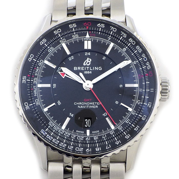 ブライトリング Breitling 腕時計 ナビタイマー A32310251B1A1/A32310 ブラック文字盤 デイト GMT 回転ベゼル SS 自動巻き 【箱・保付き】 【中古】