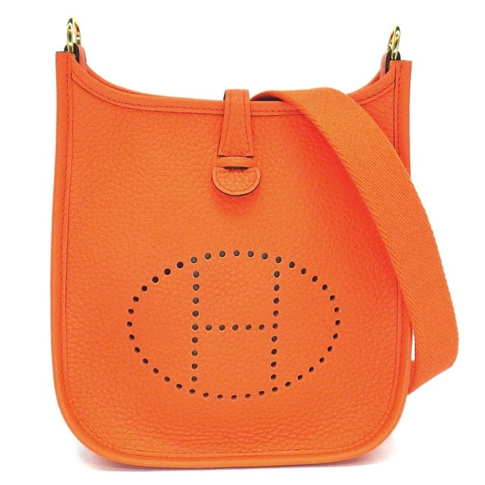 エルメス HERMES ショルダーバッグ エヴリン TPM W刻印 2024年 オレンジミニアン トリヨンクレマンス ゴールド金具 【中古】