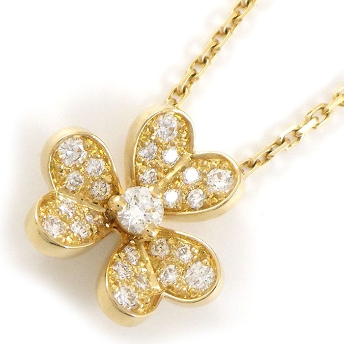 ヴァンクリーフ＆アーペル Van Cleef & Arpels ネックレス フリヴォル ミニモデル VCARP24000 パヴェ ダイヤモンド K18YG 【中古】