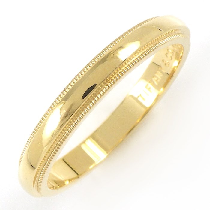 ティファニー Tiffany & Co. リング トゥギャザー ミルグレイン バンド K18YG 17号 【中古】