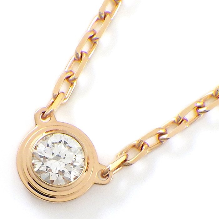 カルティエ Cartier ネックレス ダムール スモールモデル SM ディアマン レジェ B7215700 1ポイント ダイヤモンド 0.09ct K18PG 【箱・保付き】 【中古】