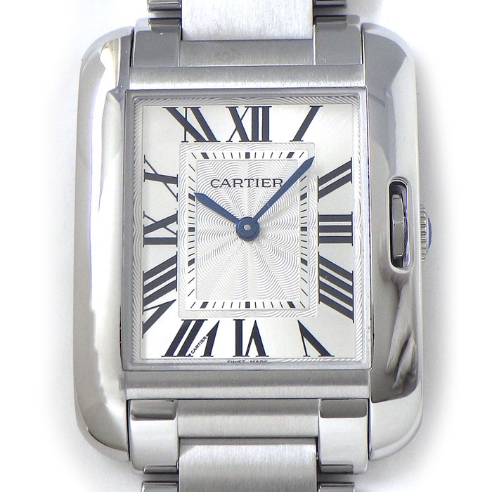 カルティエ Cartier 腕時計 タンク アングレーズ MM W5310044 シルバーギョーシェ文字盤 ローマンインデックス SS クオーツアナログ 【中古】