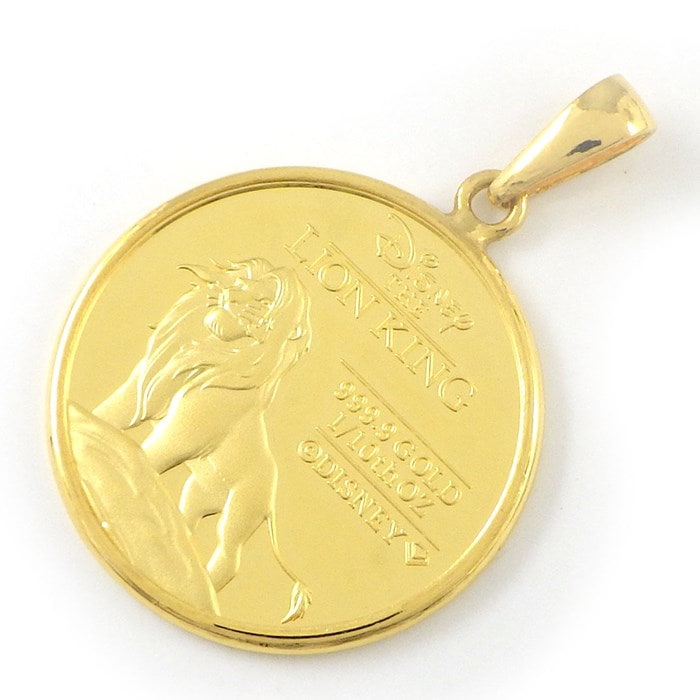 ディズニー Disney ペンダントトップ ライオンキング 30周年 1/10oz 2024年 450枚限定 Au999