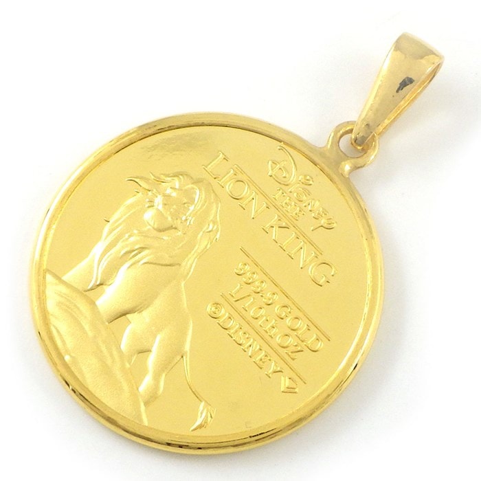 ディズニー Disney ペンダントトップ ライオンキング 30周年 1/10oz 2024年 450枚限定 Au999
