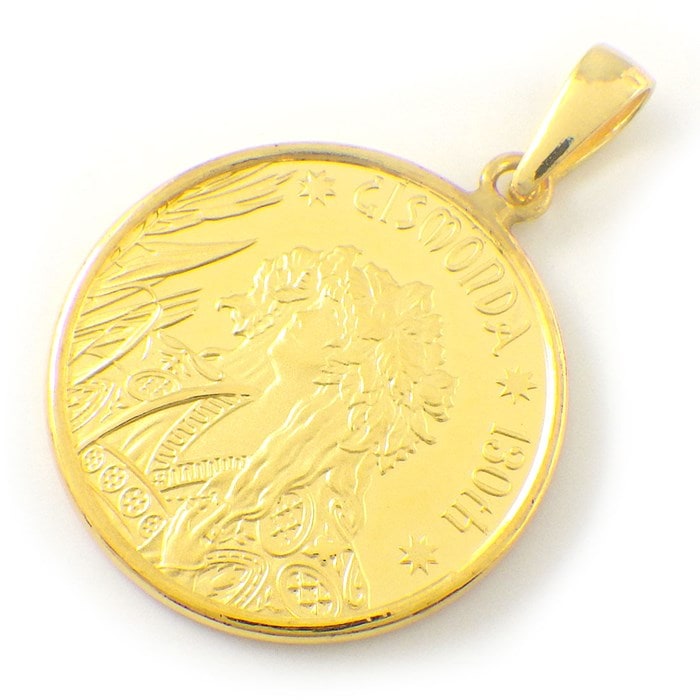 ペンダントトップ アルフォンス・ミュシャ メダル ジスモンダ 椿姫 1/10oz 制作130周年 2450枚限定 Au999