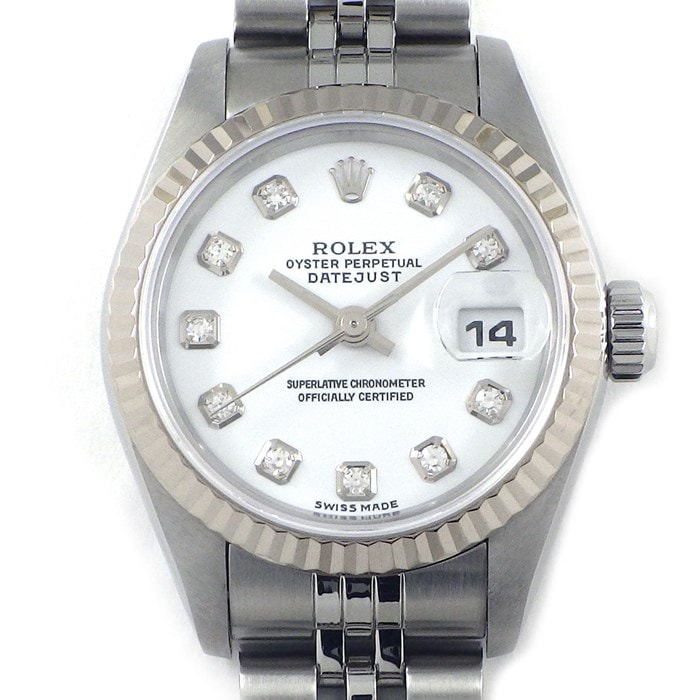 ロレックス Rolex 腕時計 デイトジャスト 79174G Y番 2002年 ホワイト文字盤 デイト K18WG SS 自動巻き 【箱・保付き】 【中古】