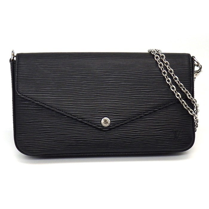 ルイ・ヴィトン Louis Vuitton ショルダーバッグ ポシェット フェリシー M81876 ブラック エピレザー シルバー金具 【中古】