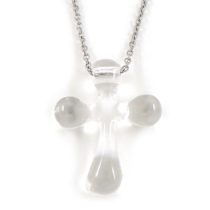 ティファニー Tiffany & Co. ネックレス クロス ロッククリスタル PT950 【中古】