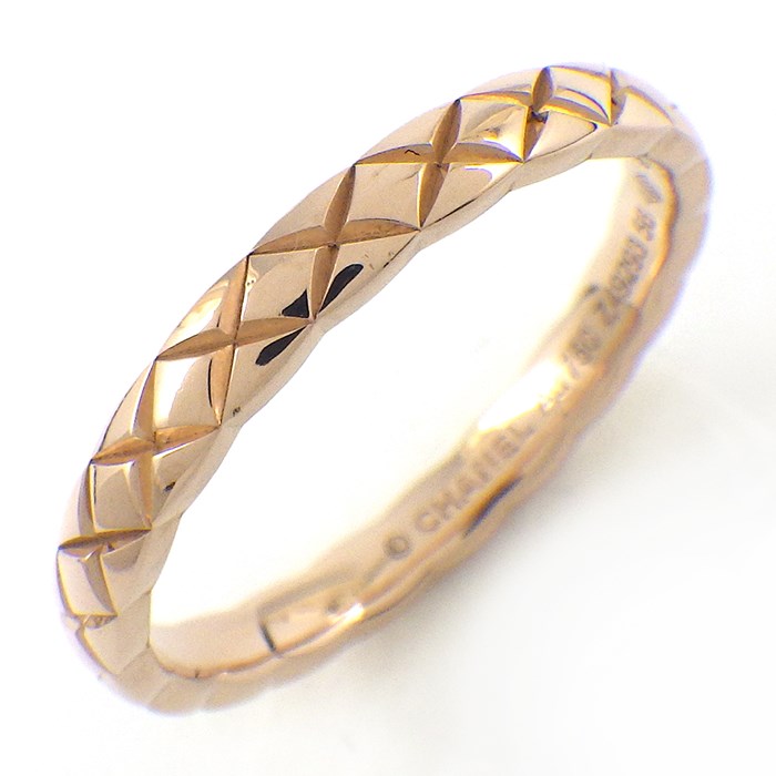 シャネル CHANEL リング ココ クラッシュ ミニモデル J11785 マトラッセ キルティング K18BG 15号 / #56 【中古】