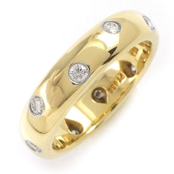 ティファニー Tiffany & Co. リング ドッツ ダイヤモンド K18YG PT950 8号 【中古】