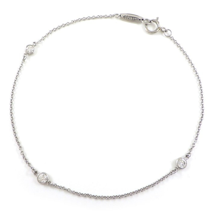 ティファニー Tiffany & Co. ブレスレット バイ ザ ヤード 60099265 3ポイント ダイヤモンド 計0.15ct PT950 【中古】