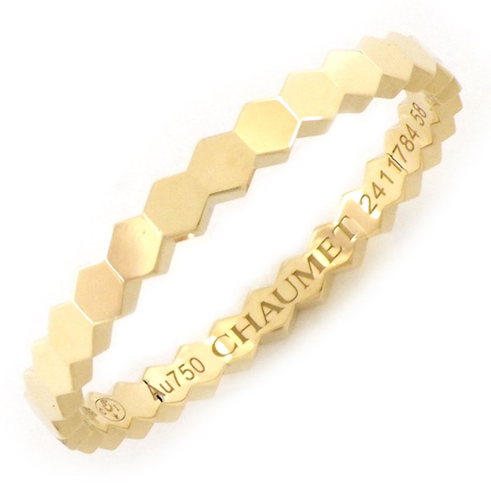  ショーメ Chaumet リング ビー マイ ラブ ハニカム 081885 蜂 ミツバチ 蜂の巣 K18YG 17号 / #58 【中古】