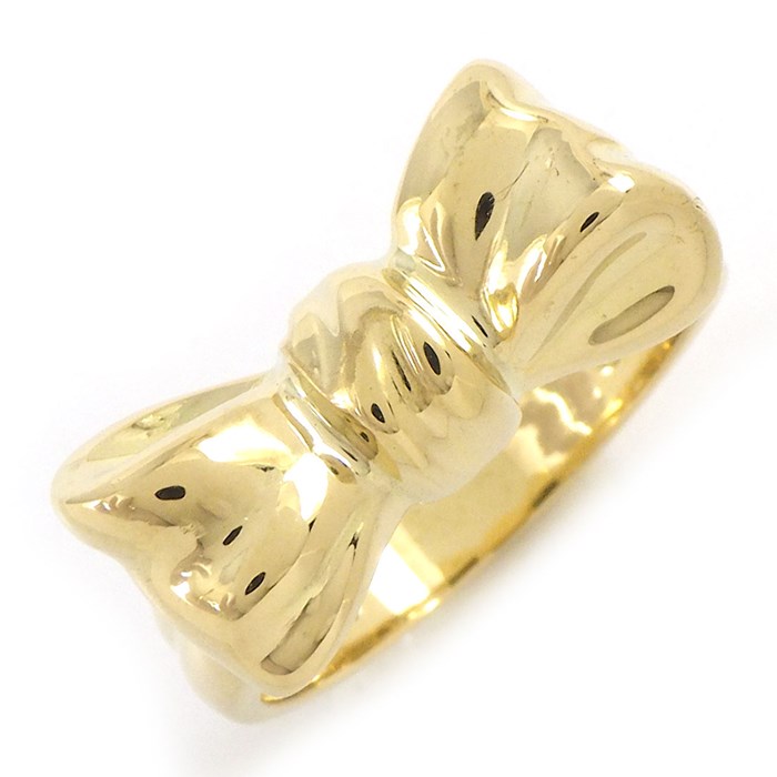 ティファニー Tiffany & Co. リング リボン ボウ モチーフ K18YG 9号 【中古】