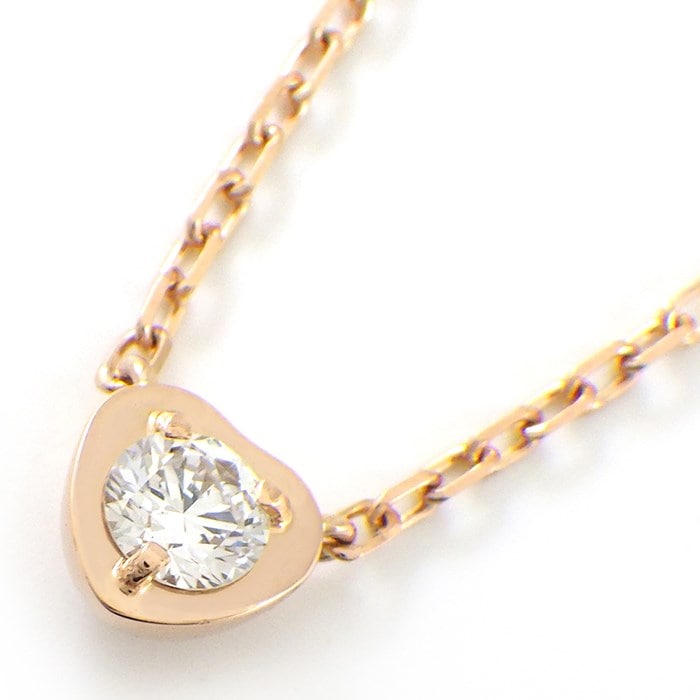 カルティエ Cartier ネックレス ダムール ハート ディアマン レジェ 1ポイント ダイヤモンド K18PG 【中古】