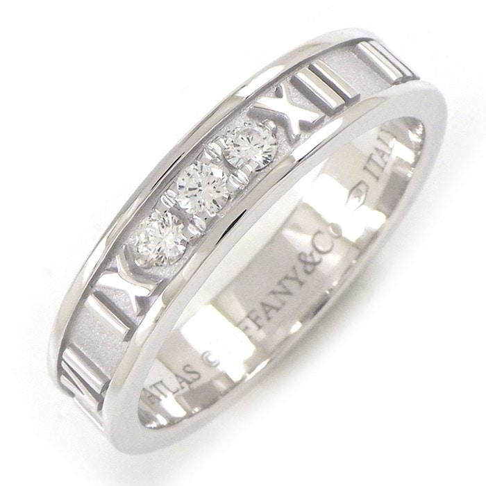 ティファニー Tiffany & Co. リング アトラス 3ポイント ダイヤモンド K18WG 11.5号 【中古】