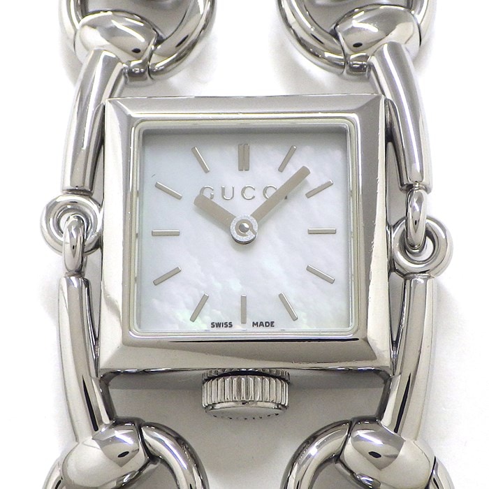 グッチ GUCCI 腕時計 シニョーリア 116.5 スクエア ホワイトシェル文字盤 SS クオーツアナログ 【中古】