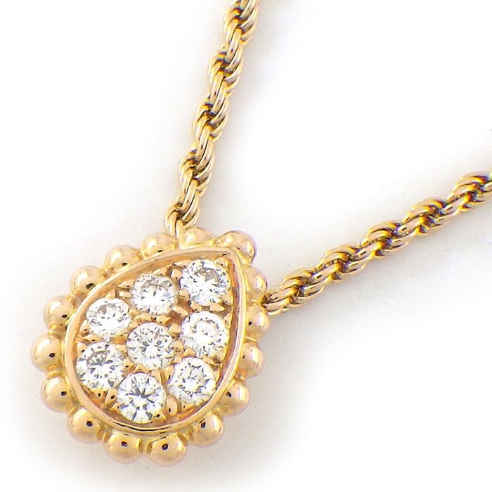 ブシュロン BOUCHERON ネックレス セルパンボエム エクストラスモール XS JPN00565 ドロップ モチーフ スクリューチェーン 8ポイント ダイヤモンド 計0.14ct K18PG 【中古】