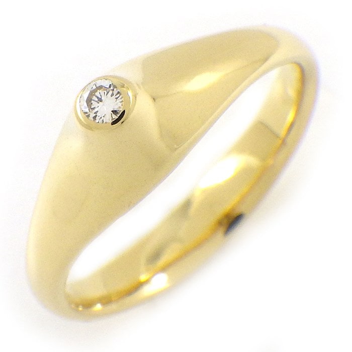ティファニー Tiffany & Co. リング 1ポイント ダイヤモンド K18YG 7.5号 【中古】