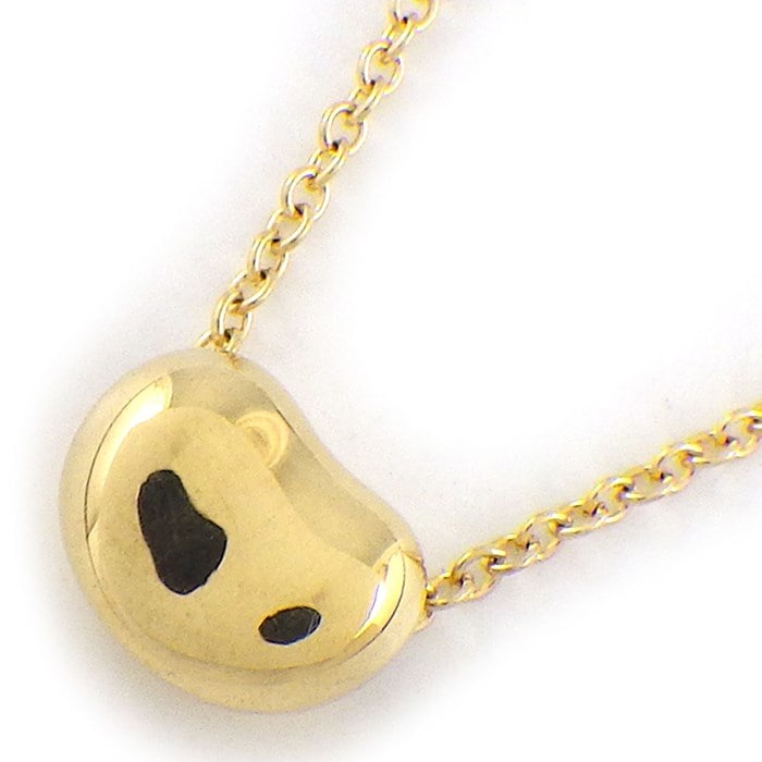 ティファニー Tiffany & Co. ネックレス ビーン デザイン ミニ 60957304 幅6.5mmモデル ビーンズ K18YG 【中古】