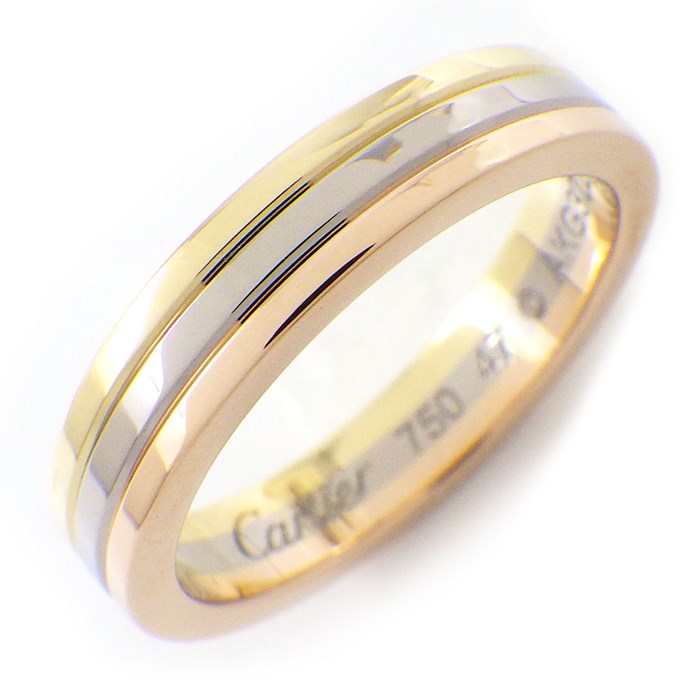カルティエ Cartier リング ヴァンドーム トリニティ ウェディング B4052247 スリーカラー K18PG K18WG K18YG 7号 / #47 【箱・保付き】 【中古】