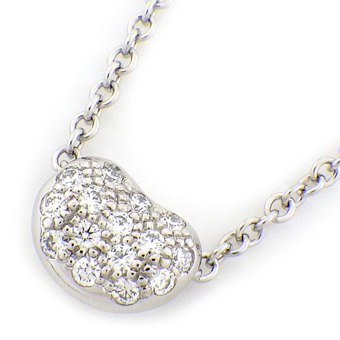 ティファニー Tiffany & Co. ネックレス ビーン デザイン 73414547 幅6.5mmモデル ビーンズ ダイヤモンド 計0.05ct PT950 【中古】