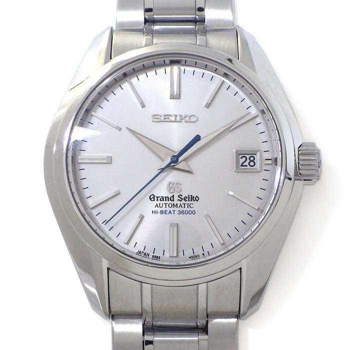 グランドセイコー Grand Seiko 腕時計 メカニカル ハイビート SBGH001/9S85-00A0 デイト 裏スケ サンレイ シルバー文字盤 SS 自動巻き 【中古】