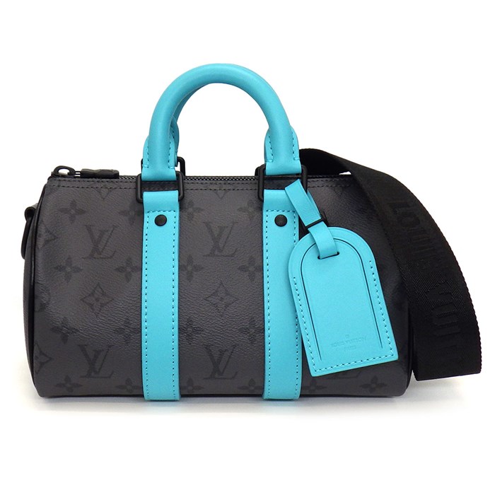 ルイ・ヴィトン Louis Vuitton ハンドバッグ ショルダーバッグ キーポル バンドリエール 25 M11645 ターコイズ グレー モノグラム エクリプス リバース キャンバス カウハイドレザー 【中古】
