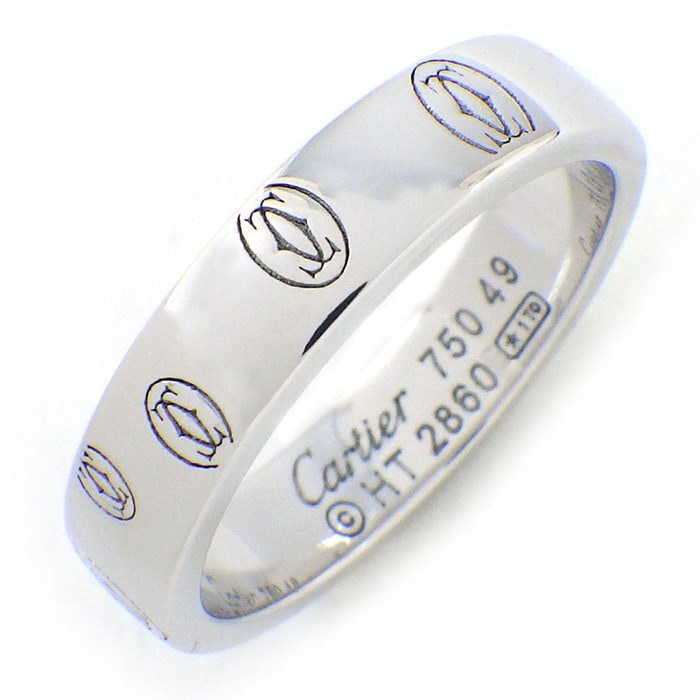 カルティエ Cartier リング ハッピーバースデー SM B4050949 ロゴ C2 2C K18WG 9号 / #49 【中古】