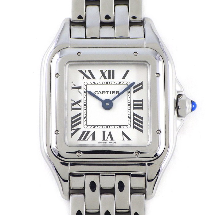 カルティエ Cartier 腕時計 パンテール SM WSPN0006 スクエア シルバー文字盤 SS クオーツアナログ 【箱・保付き】 【中古】