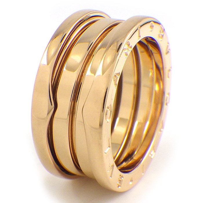  ブルガリ BVLGARI リング B-zero1 ビーゼロワン 2バンド ロゴ K18PG 12.5号 / #53 【中古】
