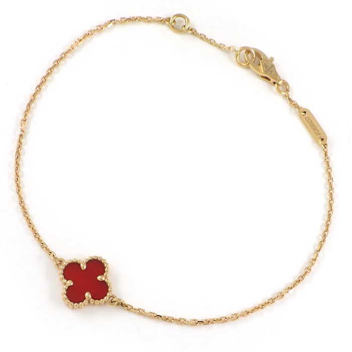 ヴァンクリーフ＆アーペル Van Cleef & Arpels ブレスレット スウィート アルハンブラ VCARN59K00 カーネリアン K18PG 【箱・保付き】 【中古】