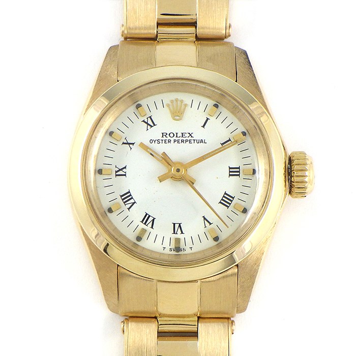 ロレックス Rolex 腕時計 オイスター パーペチュアル 6619 1969年製 ローマンインデックス 夜光針 ホワイト文字盤 K18YG 自動巻き 【OH済み】 【中古】