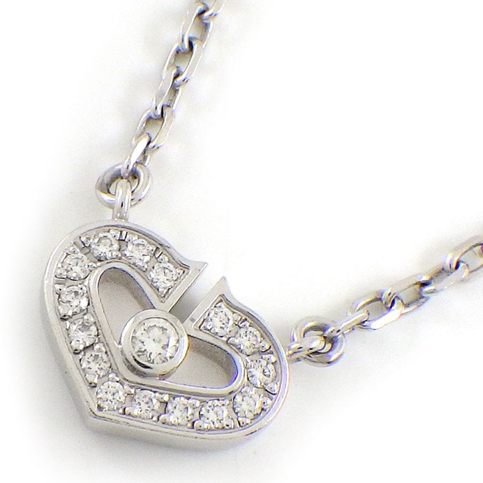 カルティエ Cartier ネックレス Cハート パヴェ ダイヤモンド K18WG 【中古】