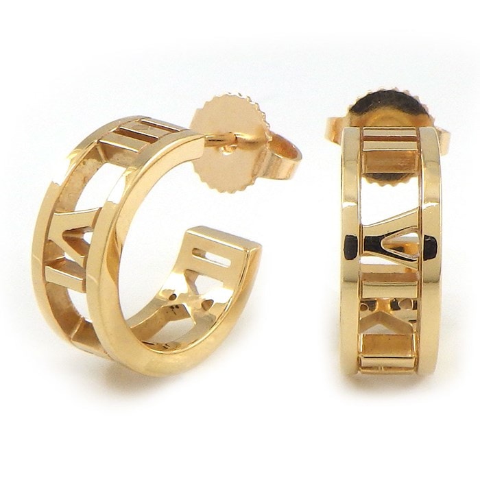 ティファニー Tiffany & Co. ピアス アトラス オープン フープ K18PG 【中古】