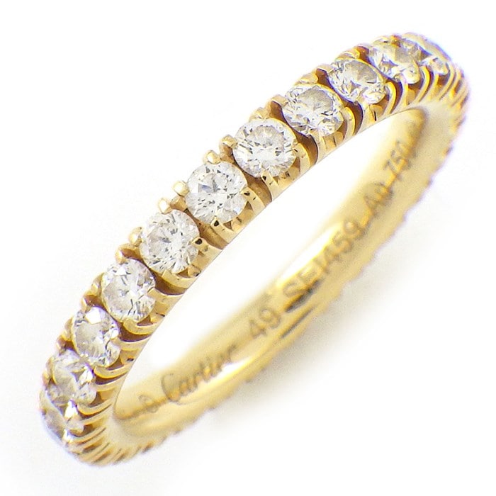 カルティエ Cartier リング エタンセル 幅2.6mmモデル B4087000 フルエタニティ 28ポイント ダイヤモンド K18YG 8.5号 / #49 【中古】