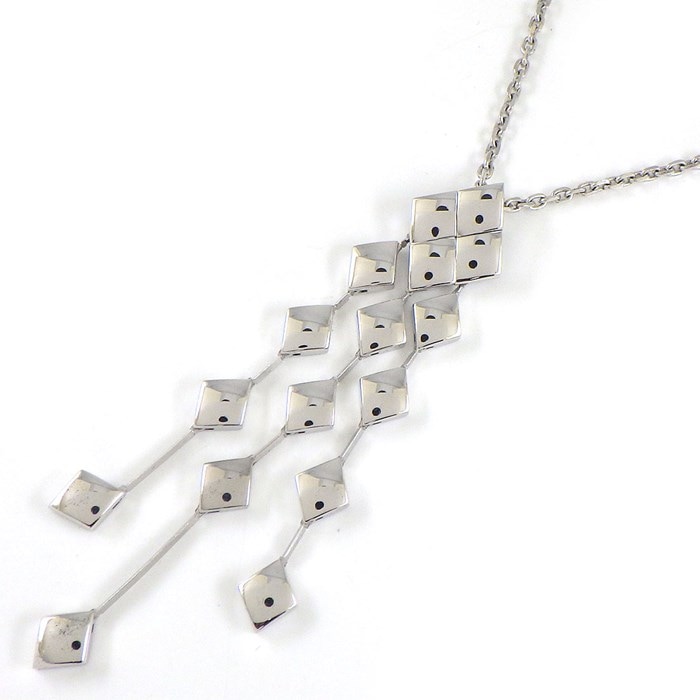 シャネル CHANEL ネックレス マトラッセ キルティング スウィング ドロップ K18WG 【中古】