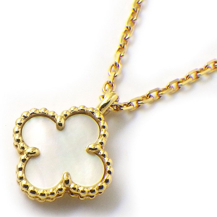 ヴァンクリーフ＆アーペル Van Cleef & Arpels ネックレス スウィート アルハンブラ VCARF69100 ホワイト シェル K18YG 【中古】