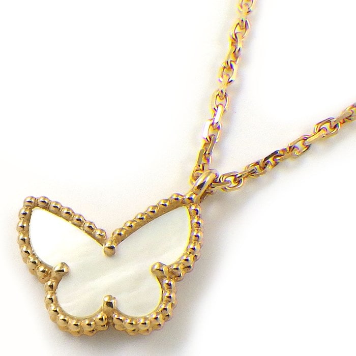 ヴァンクリーフ＆アーペル Van Cleef & Arpels ネックレス スウィート アルハンブラ パピヨン VCARF69300 ホワイト シェル K18YG 【中古】