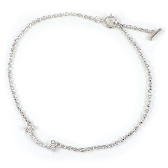 ティファニー Tiffany & Co. ブレスレット T スマイル ミニ 62994797 ダイヤモンド 計0.04ct K18WG 【中古】