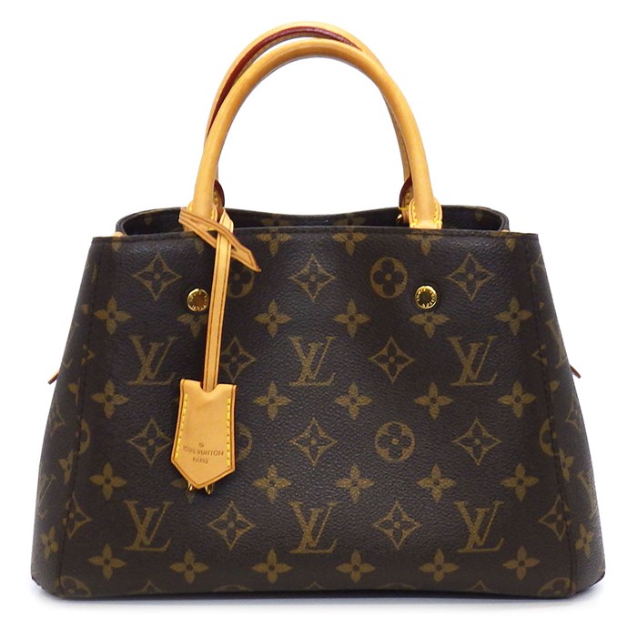 ルイ・ヴィトン Louis Vuitton ハンドバッグ ショルダーバッグ モンテーニュ BB 2014年 M41055 ブラウン パープル モノグラム キャンバス 【中古】