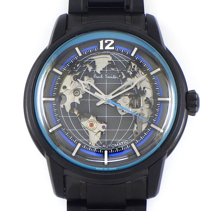 ポールスミス Paul Smith 腕時計 マスターピース2022 BJ7-140-51 250本限定モデル ブラック文字盤 裏スケ SS (ブラックPVD) 自動巻き 【中古】
