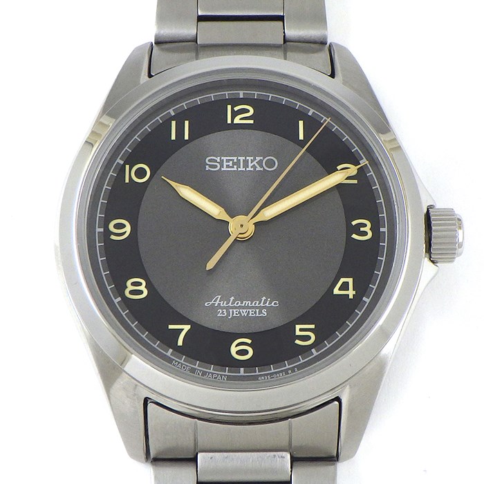 セイコー SEIKO 腕時計 TiCTAC コラボ SZSB026/4R35-02R0 イエローインデックス サンレイ グレー文字盤 夜光インデックス 夜光針 裏スケ SS 自動巻き 【中古】