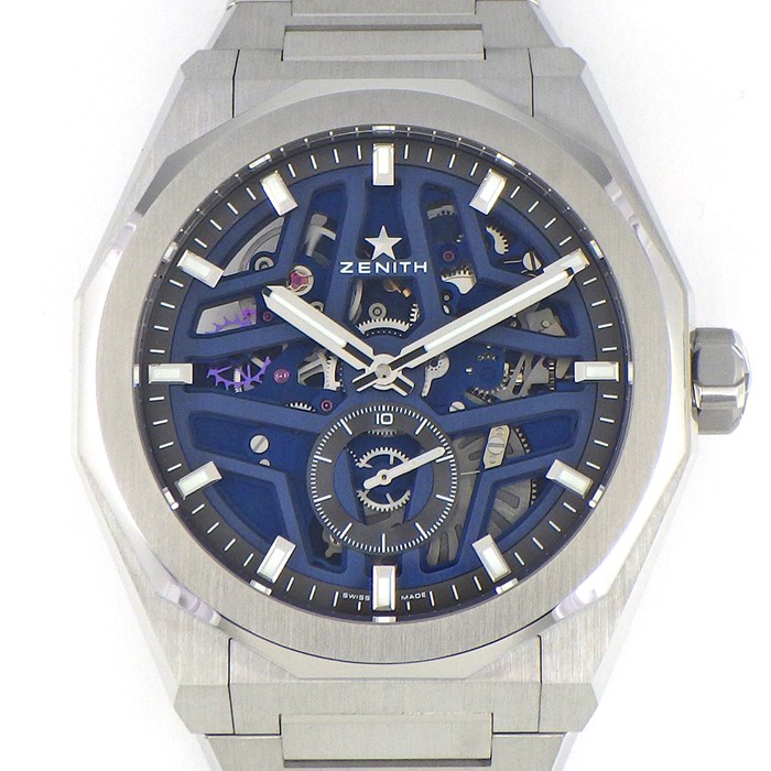 ゼニス ZENITH 腕時計 デファイ スカイライン スケルトン 03.9300.3620/79.I001 スモールセコンド 裏スケ 夜光インデックス 夜光針 ブルー スケルトン文字盤 SS 自動巻き 【箱・保付き】 【中古】
