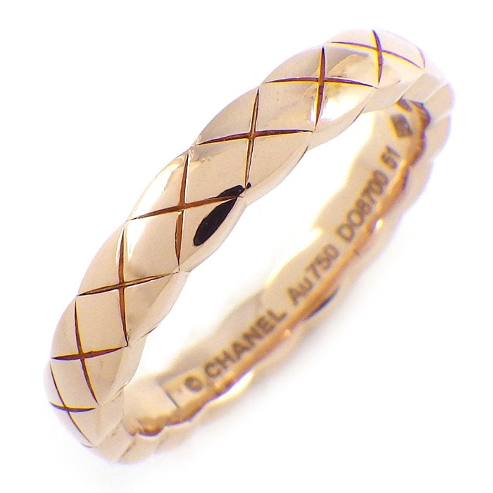 シャネル CHANEL リング ココクラッシュ ミニモデル J11785 マトラッセ キルティング K18BG 10.5号 / #51 【箱・保付き】 【中古】