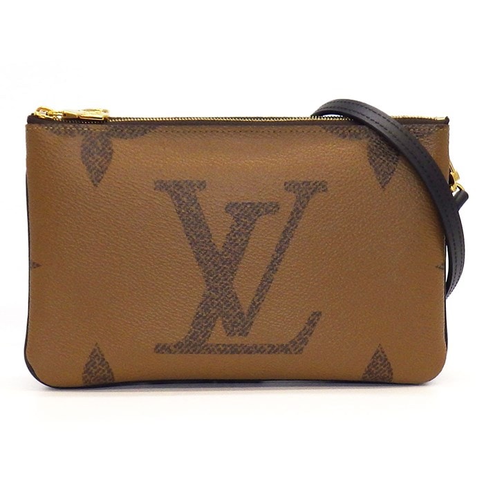 ルイ・ヴィトン Louis Vuitton ショルダーバッグ ポシェット ドゥーブル ジップ M69203 ブラウン モノグラムジャイアント リバースキャンバス モノグラムキャンバス 【中古】